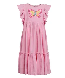 A Little Fable Sleeveless Butterfly Sequin Maxi Dress - Pink