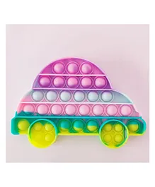 FFC Car Shape Pop Bubble Stress Relieving Silicone Pop It Fidget Toy - Multicolour