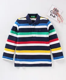 UCB Full Sleeves Polo Stripes Tee - Multicolor