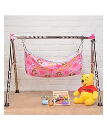 JIN Semi Foldable Cradle With Round Frame - Pink