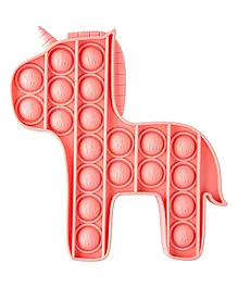 TnU Pony Shape Pop Bubble Stress Relieving Silicone Pop It Fidget Toy - Pink