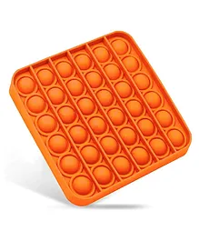 TnU Square Shape Pop Bubble Stress Relieving Silicone Pop It Fidget Toy - Orange 