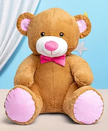 KIDZ Teddy Bear Soft Toy With Bow Brown & Pink - Height 45 cm