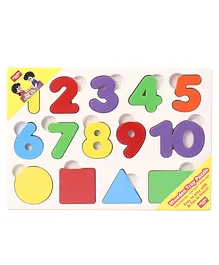 Anindita Toys Numbers And Shapes With Thumbcuts Multicolour - 14 Pieces
