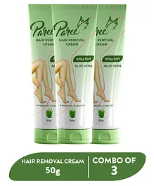 Paree Hair Removal Cream Silky Soft With Aloe Vera Pack of 3 - 50 g Each 