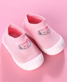 Hoppipola Cat Printed Sock Shoes - Light Pink