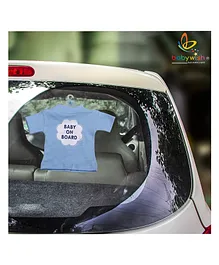 babywish Baby on Board Car Sticker with Vaccum Suction Cups - Blue