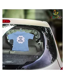 babywish Baby on Board Car Sticker with Vaccum Suction Cups - Blue