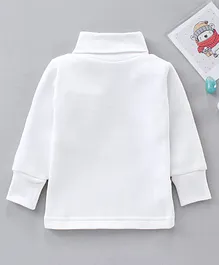 Mom's pet Full Sleeves Solid Colour Thermal Tee - White