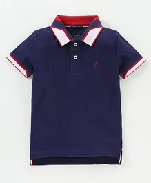 Indian Terrain Half Sleeves Polo Tee Solid - Blue