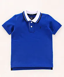 Indian Terrain Half Sleeves Polo T-Shirt Solid - Royal Blue