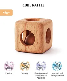 Intellibaby Wooden Cube Rattle Level 2 - Brown