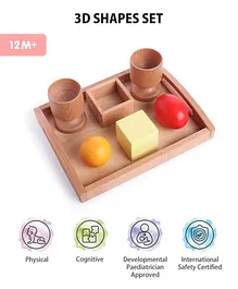 Intellibaby 3D Wooden Shapes Set Level 6 - Multicolor