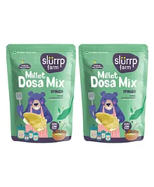 Slurrp Farm Supergrains & Spinach Millet Dosa Mix Pack of 2 - 150 gm each