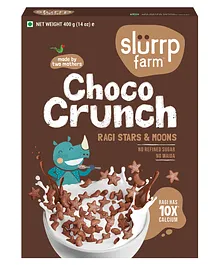 Slurrp Farm Choco Crunch Chocolate Cereal No Maida, No Refined Sugar No Added Colour Ragi Stars and Moons Healthy Breakfast for Kids - 400 gm