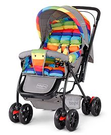 Babyhug Cosy Cosmo Stroller With Reversible Handle & Back Pocket - Vibgyor