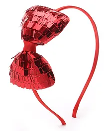TMW Kids Big Bow Sequin Detailing Hair Band - Red