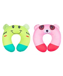 Ole Baby Horseshoe Shape Neck Pillow Pack of 2 - Green Pink