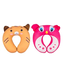 Ole Baby Horseshoe Shape Neck Pillow Pack of 2 - Brown Pink