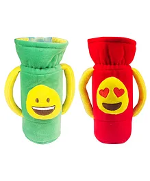 Ole Baby Feeding Bottle Cover With Handles Pack Of 2 Green & Red - 250 ml
