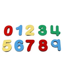 Alpaks Magnetic Wooden Numbers Pack of 10 Pieces - Multicolour