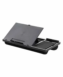 Portronics My Buddy G Laptop Desk with Storage & Mouse Pad - Black