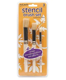 Itsy Bitsy Stencil Brush Pack Of 3 - Brown