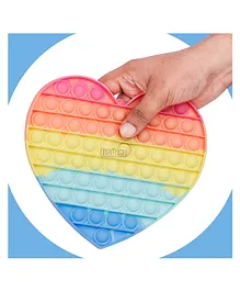 Fiddlerz Heart Shape Pop Bubble Stress Relieving Silicone Pop It Fidget Toy - Multicolour