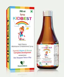 HealthBest Kidbest Multivitamin & Multimineral Syrup With a Box of Eco Friendly Pencils - 200 ml