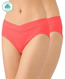Inner Sense Organic Cotton Antimicrobial V Band Panty Pack Of 2 - Red