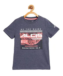 Alcis Boys Be The Game Printed Half Sleeves Tee - Navy Blue