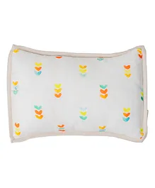 Tiny Giggles Rectangle Shaped Pillow Heart Print - White