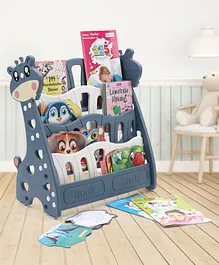 4 Shelf Multipurpose Deer Shape Book Shelf For Children- Blue