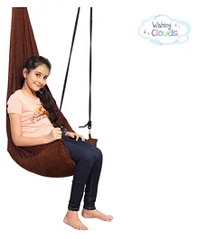 Faburaa Wishing Clouds Melange Hanging Swing Chair for Kids - Brown