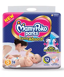 MamyPoko Extra Absorb Pant Style Diapers Small - 74 Pieces