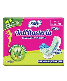 Sofy Anti Bacteria Extra Long Sanitary Pads - 14 Pieces
