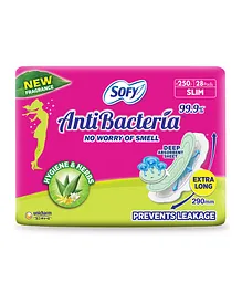 Sofy Anti Bacterial Extra Long Sanitary Pads - 28 Pieces