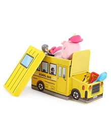 Multipurpose Foldable Storage Box School Bus Design - Yellow