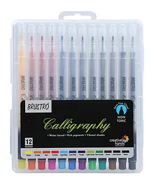 Brustro Calligraphy Colour Pens Set of 12 - Multicolour