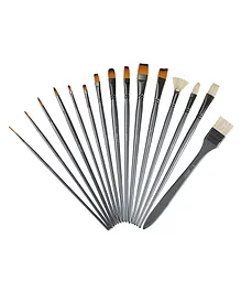 Brustro Artists Mixed Hair Brush Set Of 15 - Multicolour
