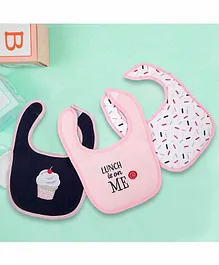Baby Moo Bibs Cupcake Print Pack of 3 - Multicolour