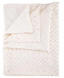 Baby Moo Star Bubble Blanket - Pink and Off White