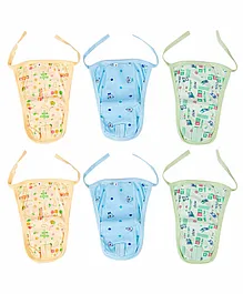 Baby Moo Rabbit And Bear Adventures Padded Tie Knot Nappies Pack of 6 - Multicolor