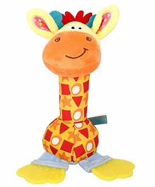Baby Moo Giraffe Soft Rattle With  Teether - Multicolor