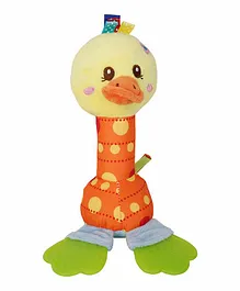 Baby Moo Baby Duckling Soft Rattle With  Teether - Multicolor