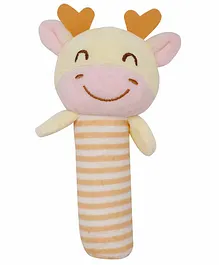 Baby Moo Cute Calf Handheld Rattle Toy - Brown Pink