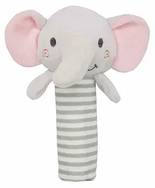 Baby Moo Elephant Grey Easy Grip Hand Rattle Toy - Pink Grey