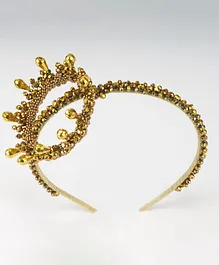 CHOKO Beaded Crown Hair Band - Golden