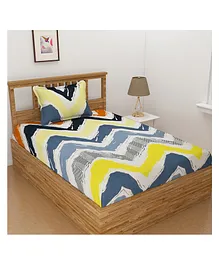 Florida Cotton Single Size Bedsheet With 1 Pillow Cover - Yellow