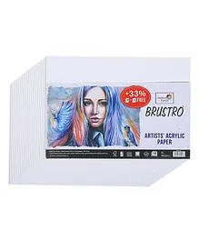 Brustro Artists Acrylic 400 GSM A5 Papers White - 32 Sheets